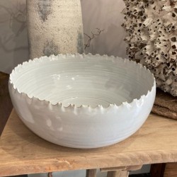 WHITE CERAMIC BOWL WITH EDGING