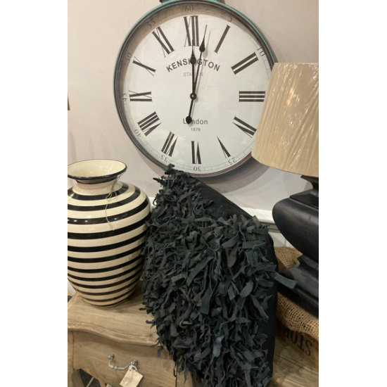 STATION WALL CLOCK WITH ROMAN NUMERALS