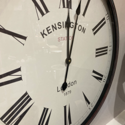 STATION WALL CLOCK WITH ROMAN NUMERALS