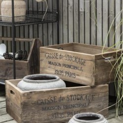 Box set of 2 w/text "Caisse de Stockage" 