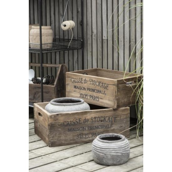 Box set of 2 w/text "Caisse de Stockage" 
