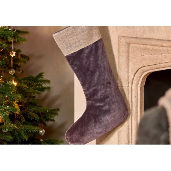 Karru Cotton Velvet Stocking - Charcoal