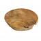Round cutting board in teak wood.